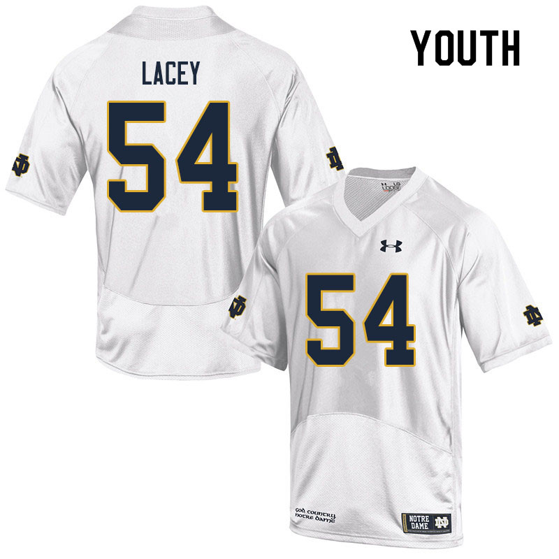 Youth NCAA Notre Dame Fighting Irish #54 Jacob Lacey Stitched College Under Armour Authentic White Football Jersey UG10P08EH